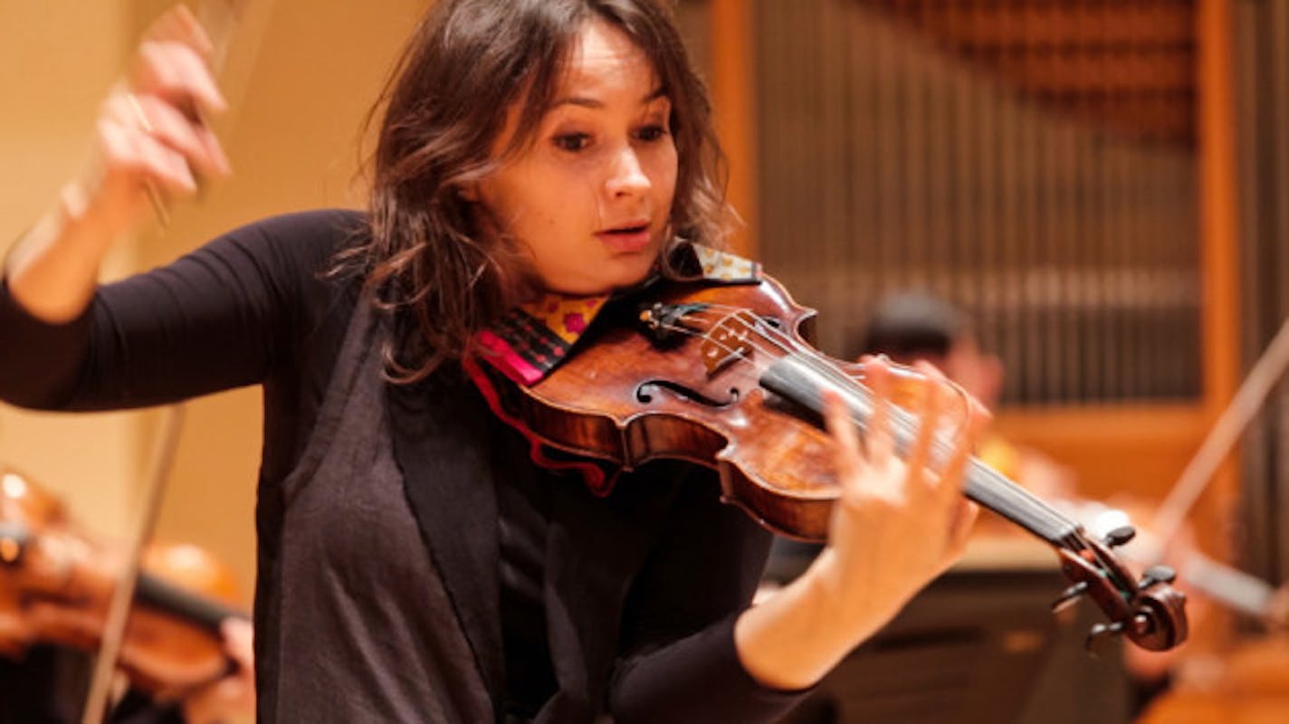 Patricia Kopatchinskaja during rehearsals with the St. Paul Chamber Orchestra in 2015. / Photo by Eric Melzer