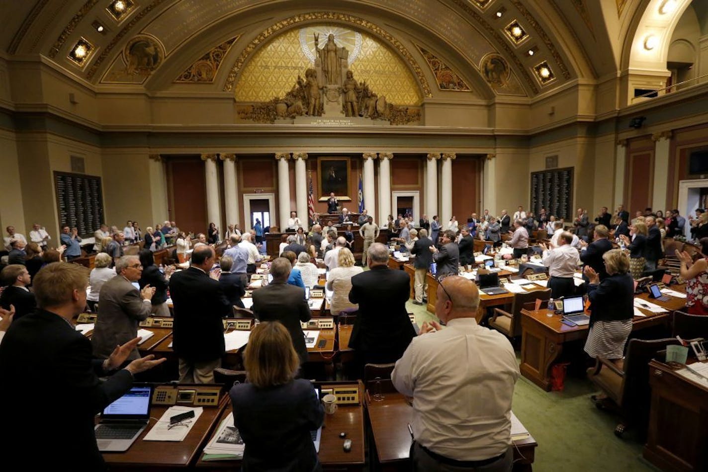 The Minnesota House, on the final day of its session in May. The battle for control of the State Capitol will focus on the House, where Republicans have a slim majority.