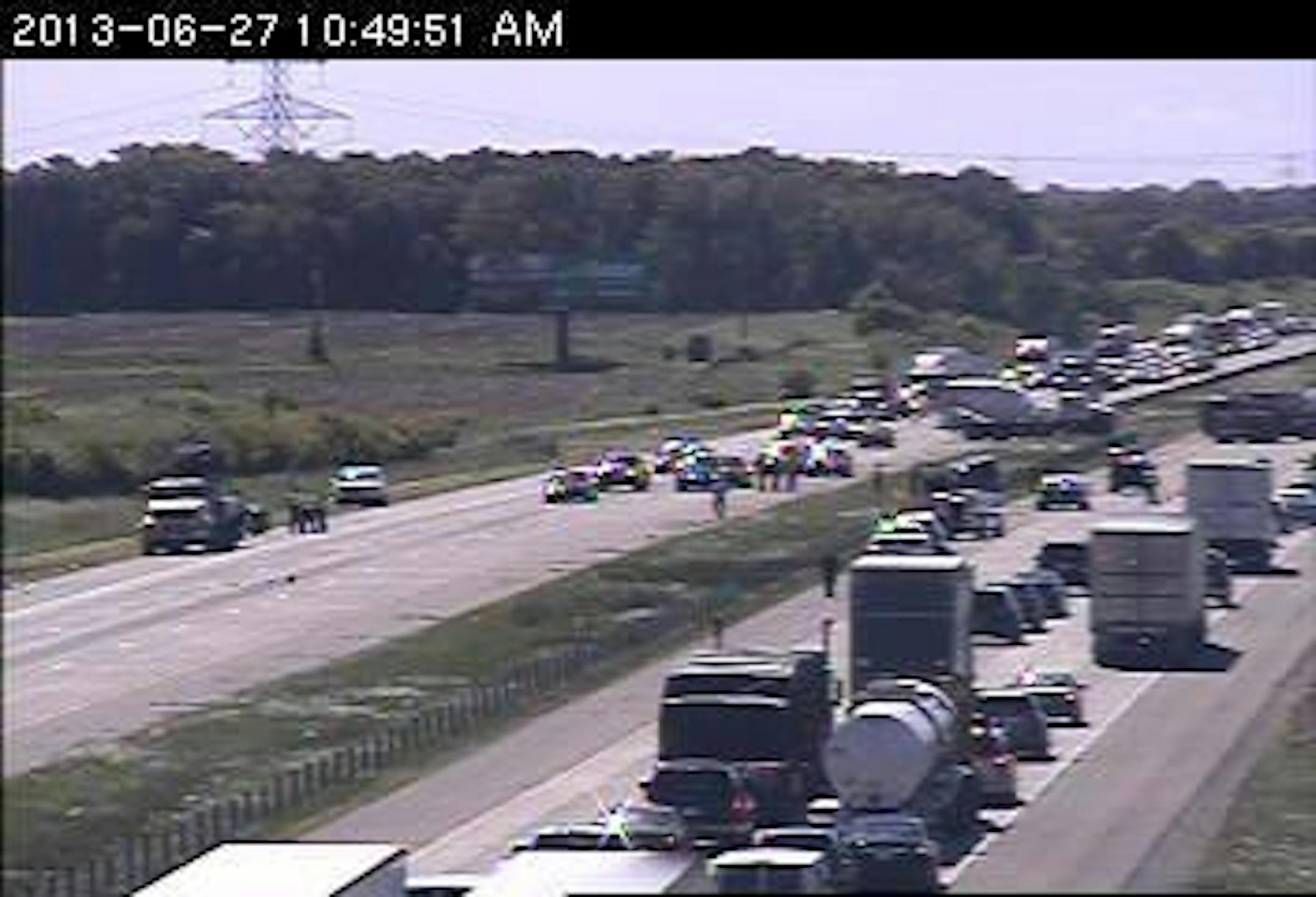 Westbound I-94 near Rogers was closed because of an accident