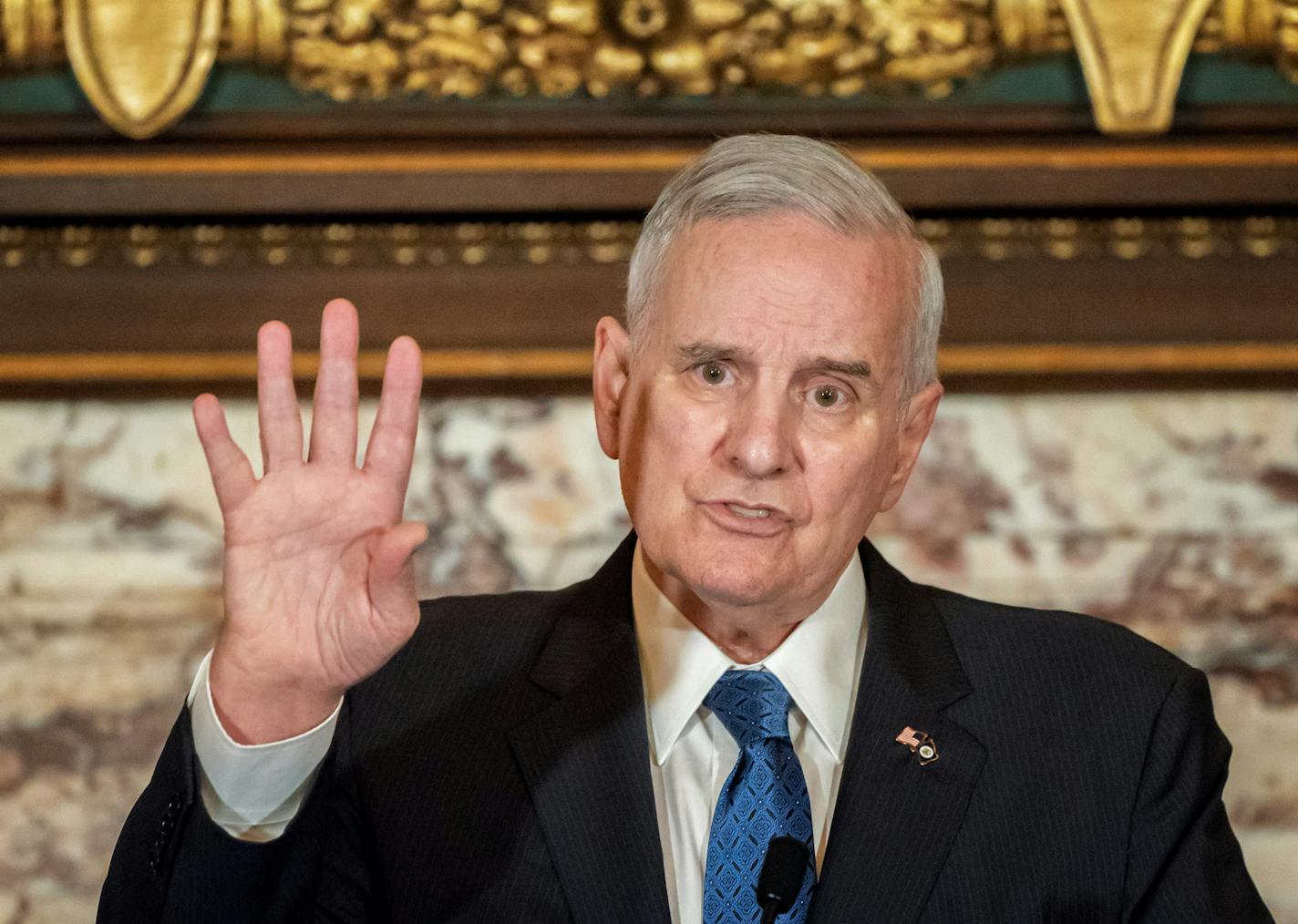 Governor Mark Dayton held a press conference to announce that he made good on a vow to veto the Republican tax and omnibus budget bills Wednesday. ] GLEN STUBBE &#xef; glen.stubbe@startribune.com Wednesday, May 23, 2018 Governor Mark Dayton held a press conference to announce that he made good on a vow to veto the Republican tax and omnibus budget bills Wednesday.