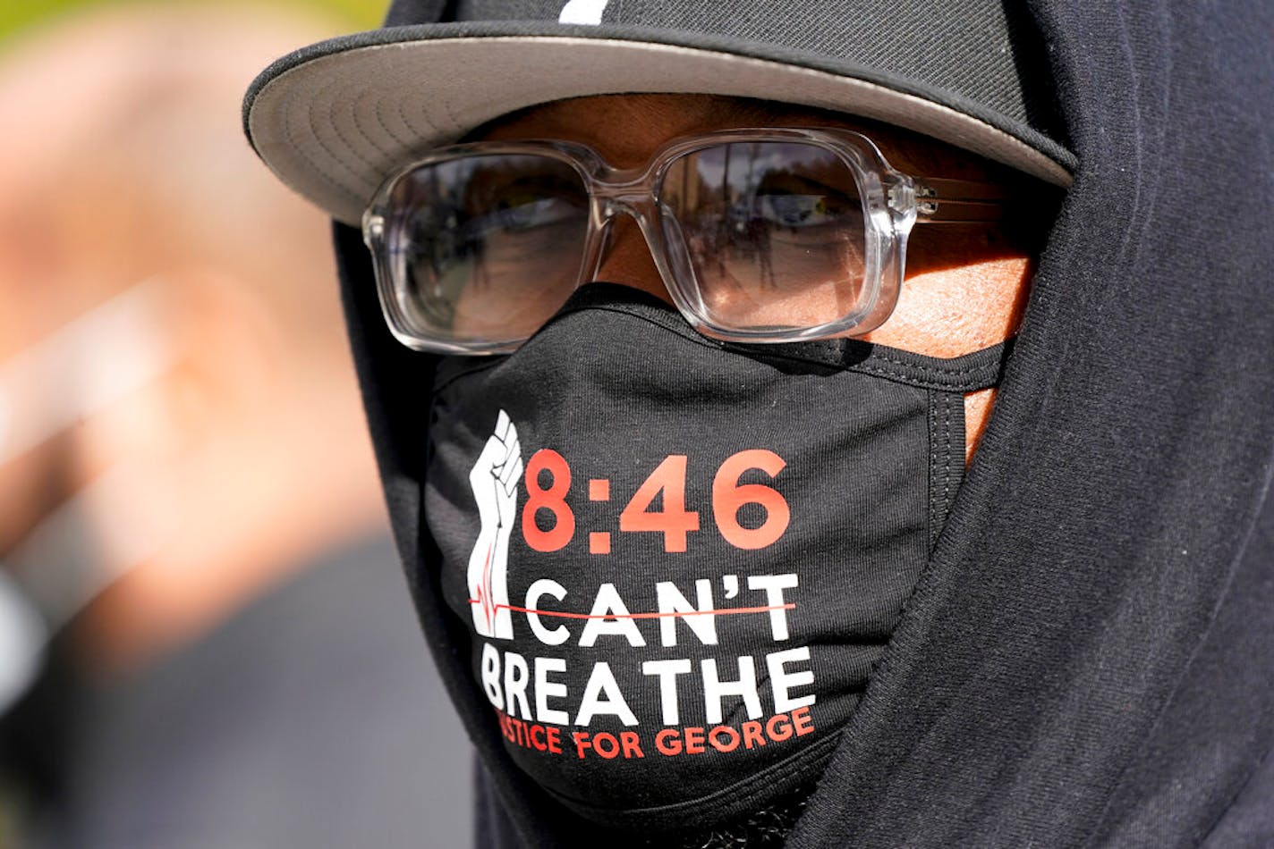 Terrence Floyd, brother of George Floyd, waits to speak at a Get Out the Vote Rally outside the Brooklyn Museum, Tuesday, Nov. 3, 2020, in New York. (AP Photo/Frank Franklin II)