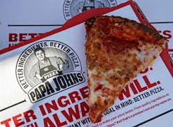 Papa John's cheese pizza.