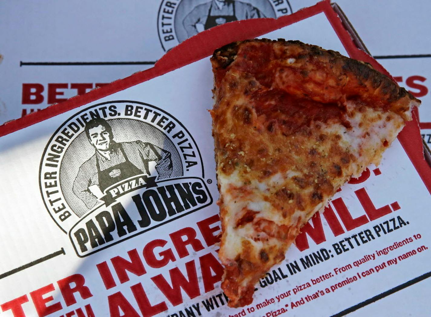 Papa John's cheese pizza.