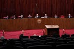 Supreme Court justices preside over a trial in Brasilia, Brazil, June 30, 2023. Brazil’s Supreme Court on Tuesday, June 25, 2024, moved toward decri