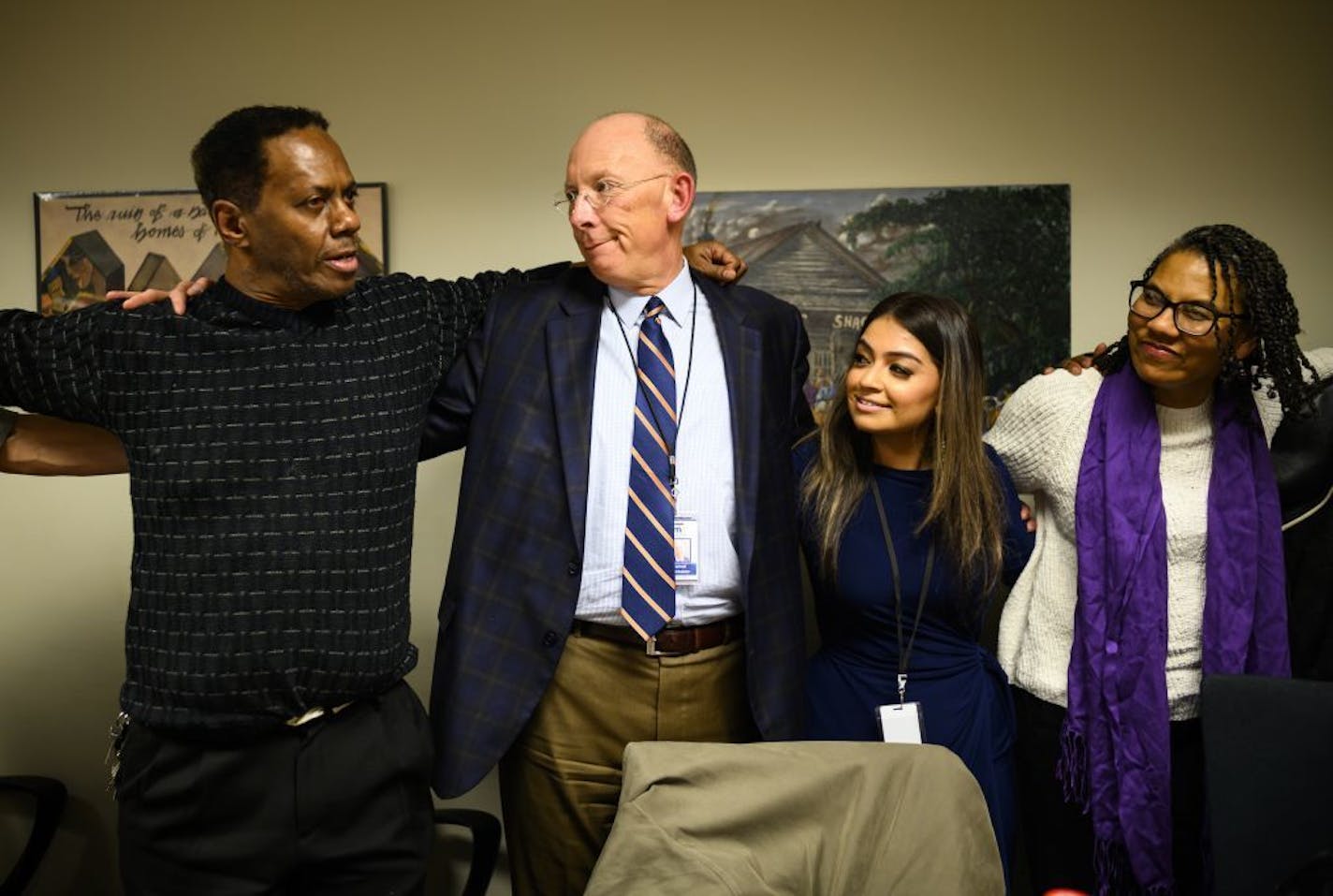 Corrections Commissioner Paul Schnell, second from left, is pushing for a five-member board to which inmates receive supervised release. Minnesota is one of only four states where the commissioner has unilateral authority over who is freed.