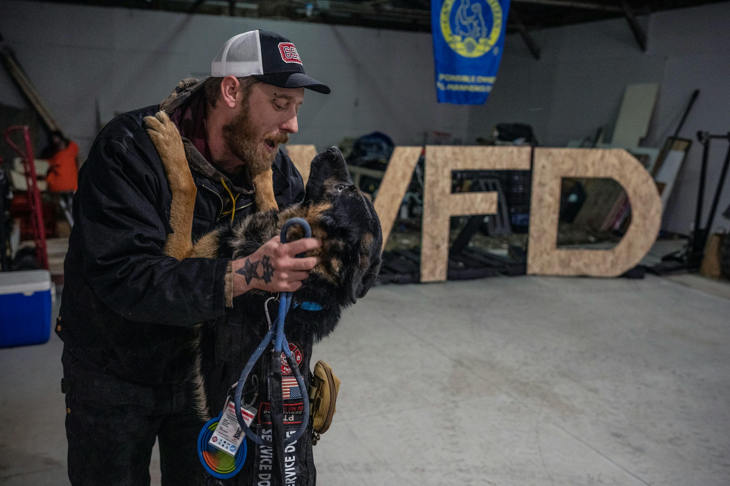 Matt Doughty now trains therapy dogs and is a volunteer firefighter in Remer, Minn. He took his daughters Leah and Madalyn to visit his work. The family enjoys hunting on their land near the Willow River.