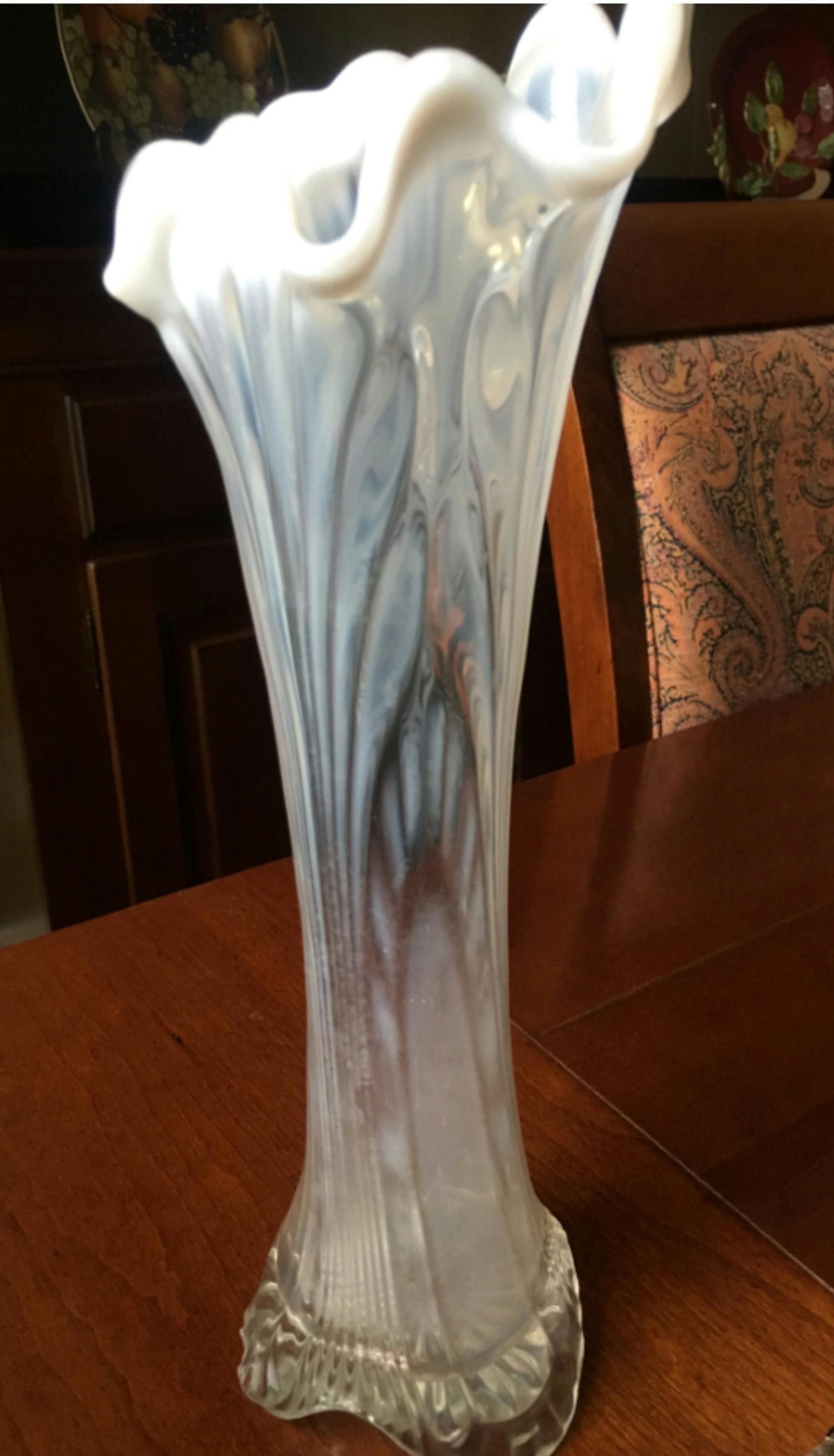 This opalescent vase was probably made in the United States sometime in the 1920s to '50s. (Handout)
