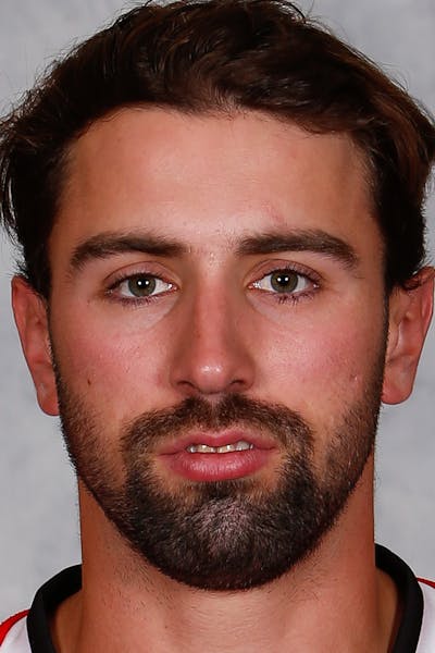 CHICAGO, IL - SEPTEMBER 18: Nick Leddy #8 of the Chicago Blackhawks poses for his official headshot for the 2014-2015 season on September 18, 2014 at 