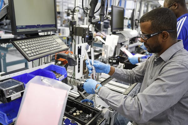 Workers at Emerson's Shakopee plant, pictured here in 2017, will be making sensors for the company's new digital transformation unit. (RENEE JONES SCH