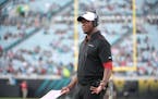 Atlanta Falcons then-assistant head coach/passing game coordinator Raheem Morris, here in 2019, is now head coach.