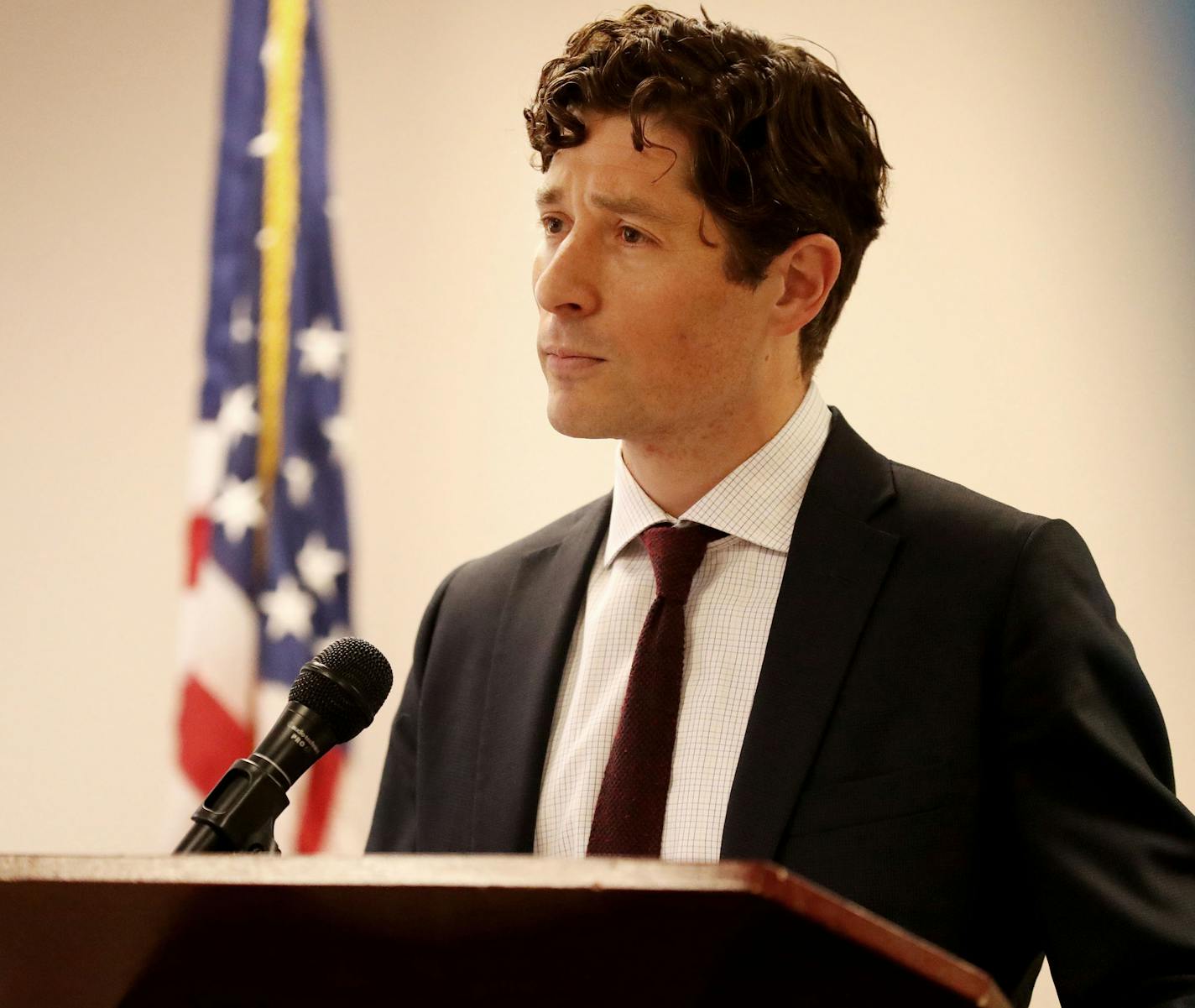 Minneapolis mayor Jacob Frey during a press conference at City Hall in which he discussed a charter amendment that would replace the current police department with a wider public safety department Friday.] DAVID JOLES • david.joles@startribune.com Press conference Friday, June 26, 2020, at City Hall in Minneapolis where Mayor Jacob Frey discussed a charter amendment that would replace the current police department with a wider public safety department.