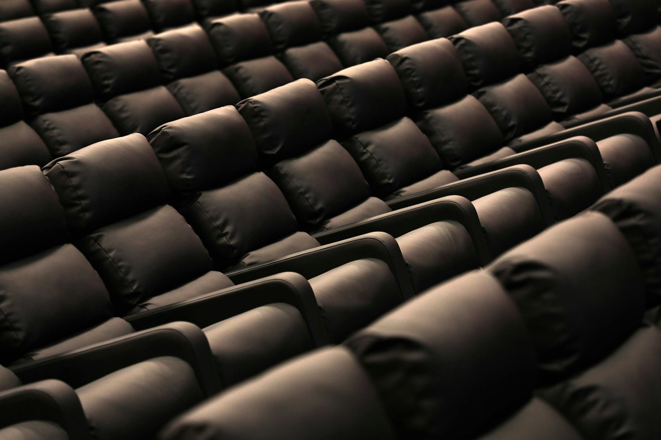 Reclining seats fill every spot in every theater at Alamo Drafthouse Cinema.