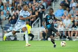 Minnesota United forward Tani Oluwaseyi, right, has been missed while competing at Copa América.