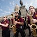 The University of Minnesota marching band kicked off the bill signing party Wednesday in St. Paul.