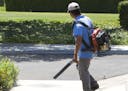 iStock
A gardner walking with a leaf blower.