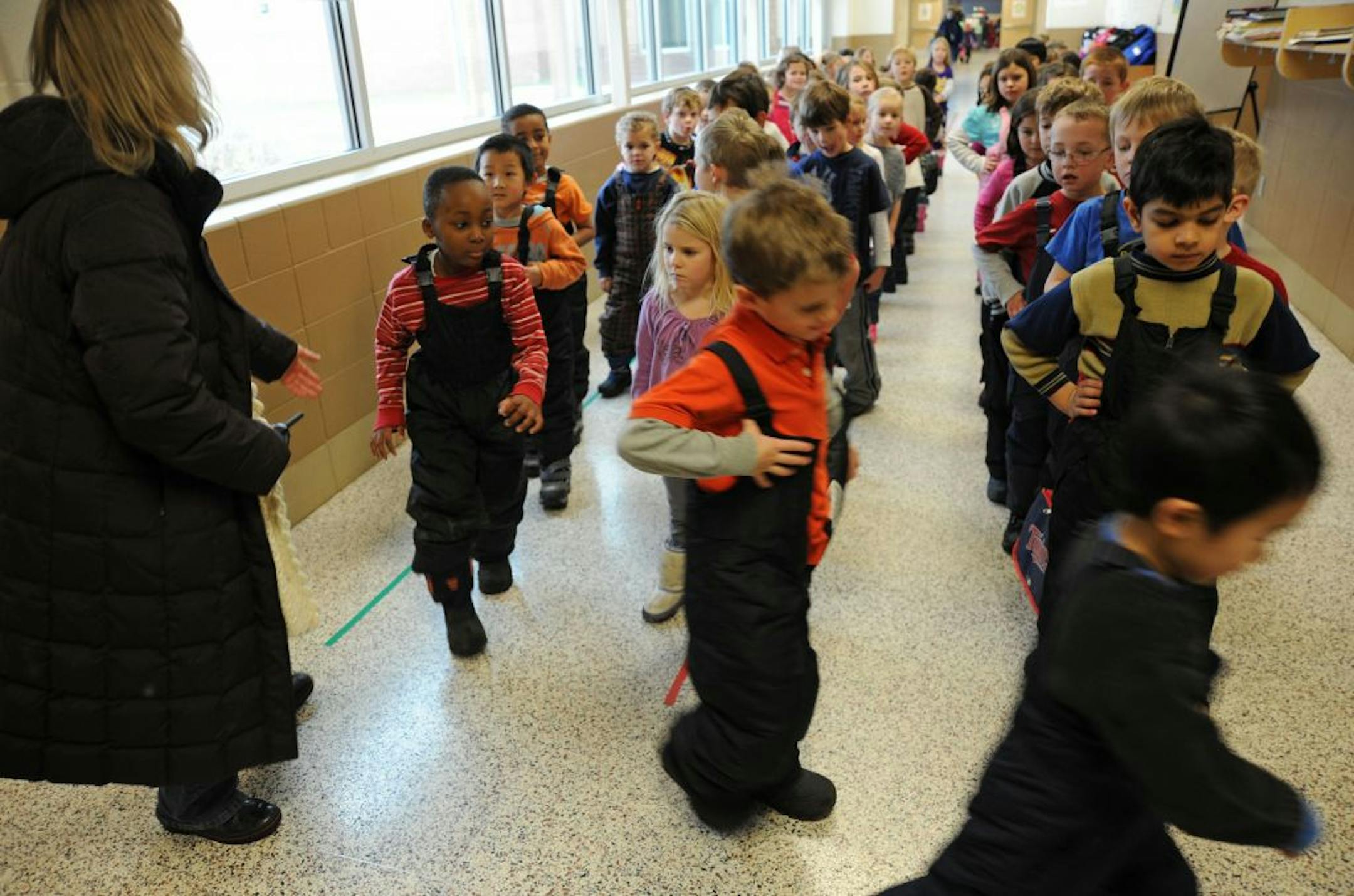 Liberty Ridge Elementary School can have classrooms with as many as 32 students because of overcrowding. The hallways are often full of students.