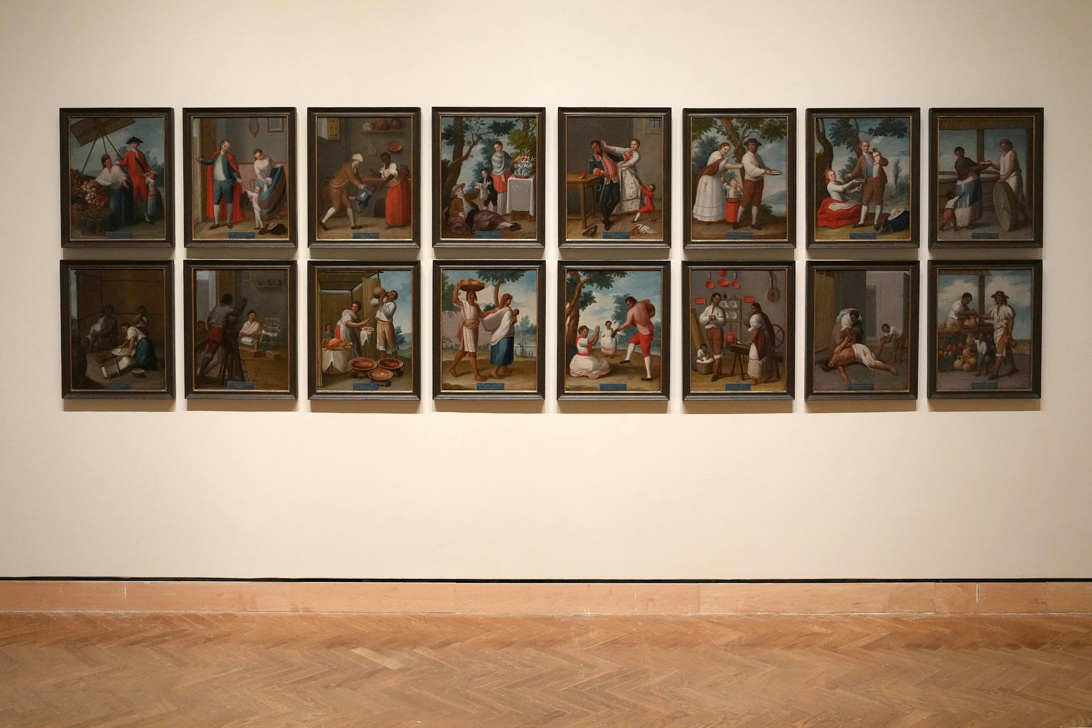 A Set of Casta Paintings by Francisco Clapera hangs in the new ReVisión: Art in the Americas exhibit during a press preview Thursday, June 29, 2023 at the Minneapolis Institute of Art in Minneapolis. ] ANTHONY SOUFFLE • anthony.souffle@startribune.com