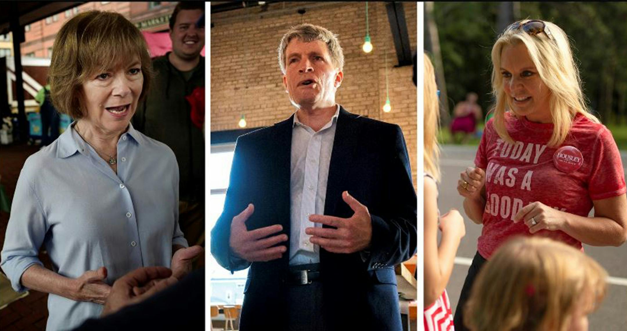From left, Sen. Tina Smith, Richard Painter, state Sen. Karin Housley.