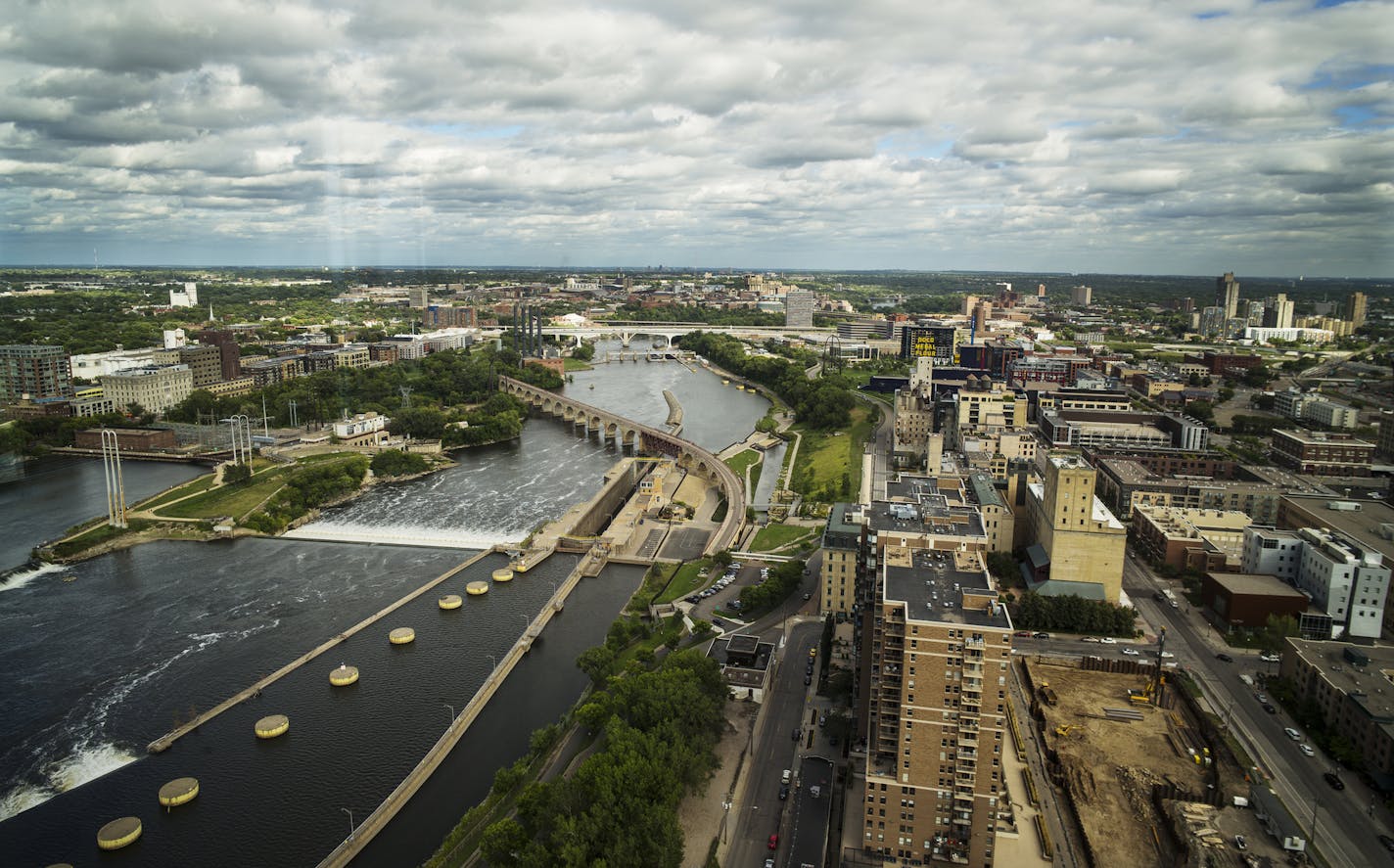 The view from the Carlyle, a high-rise condo building in downtown Minneapolis.