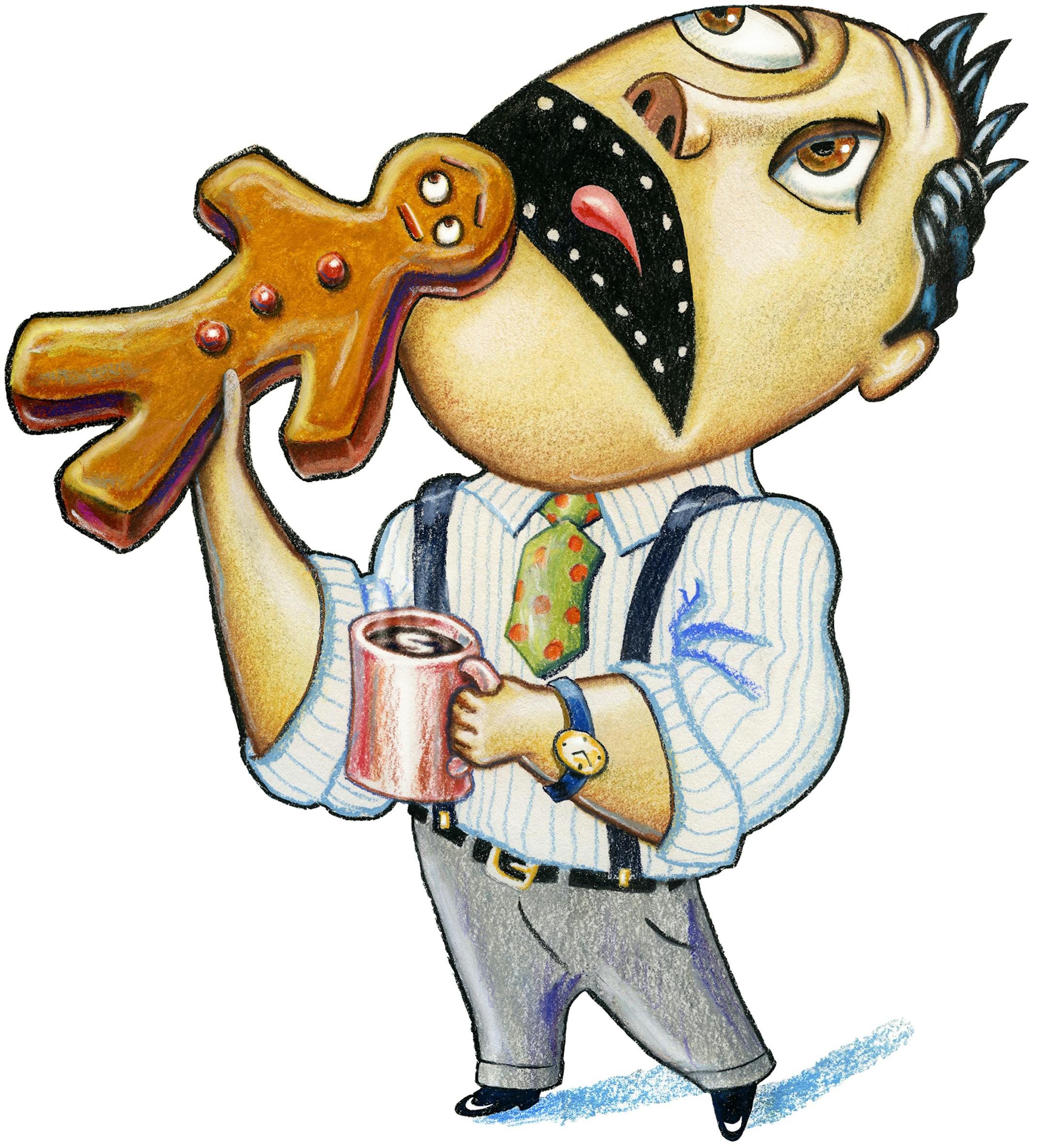 Eddie Thomas illustration for office food story