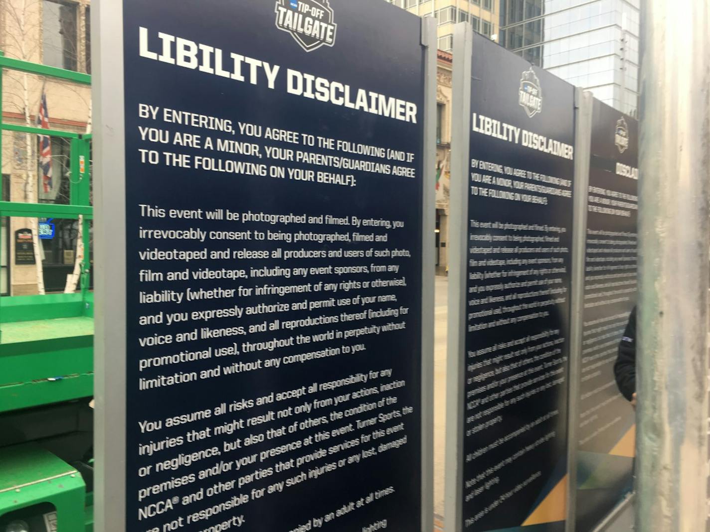 A glaring misspelling at the top of a Final Four sign ready to be posted on Nicollet Mall is attracting attention online.