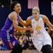 Chicago Sky forward Elena Delle Donne (11), goes to the basket against Phoenix Mercury forward Candice Dupree (4), during the second half of Game 3 of