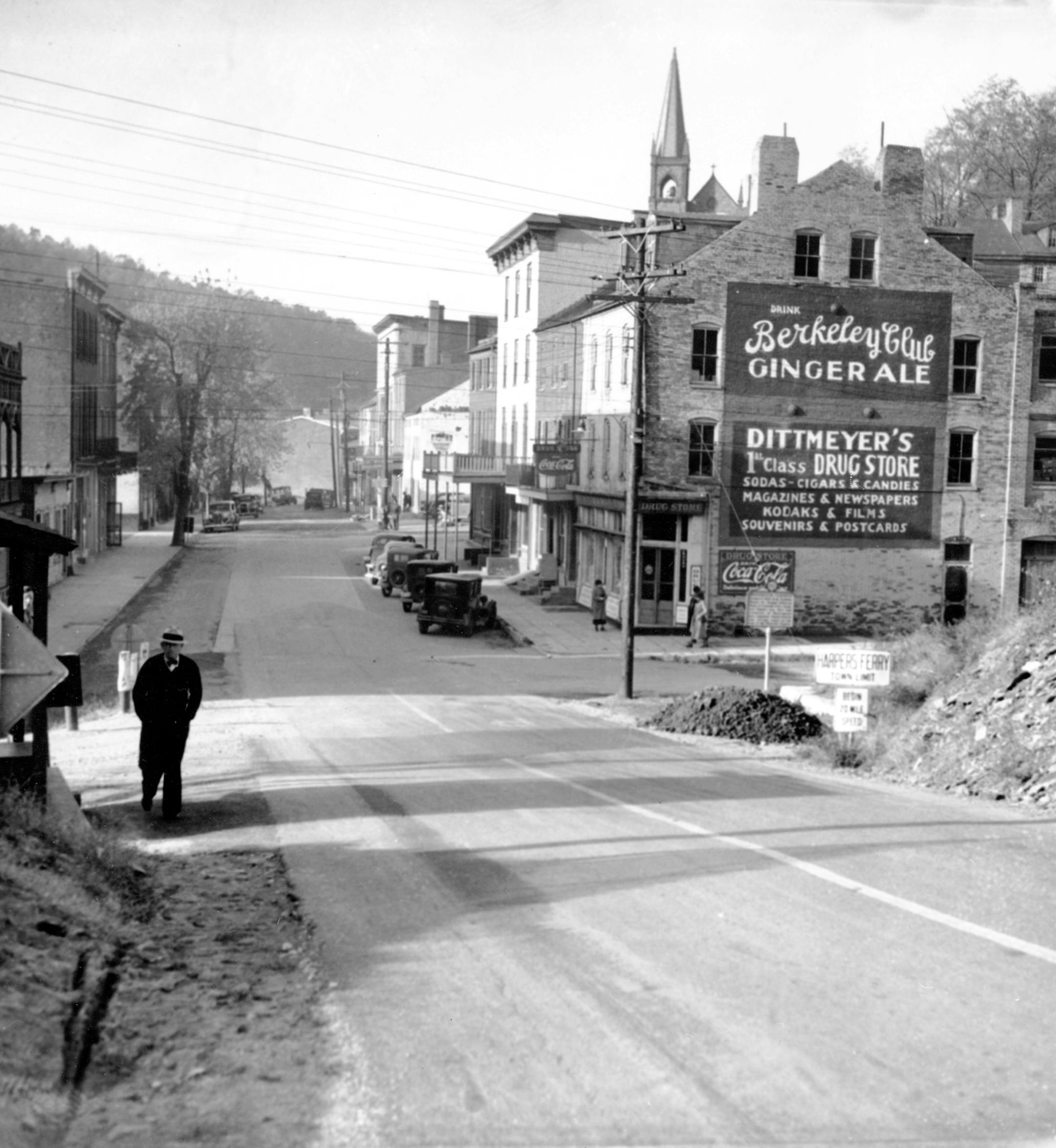 This is a photo of Shenandoah Street in Harpers Ferry, W. Va., in March 1938. Harpers Ferry town, located at the confluence of the Shenandoah and Potomac rivers, was an important arms-producing center by the mid 1800s. Although Harpers Ferry was primarily occupied by Union soldiers during the American Civil War, the town changed hands often. (AP Photo) ORG XMIT: APHS129