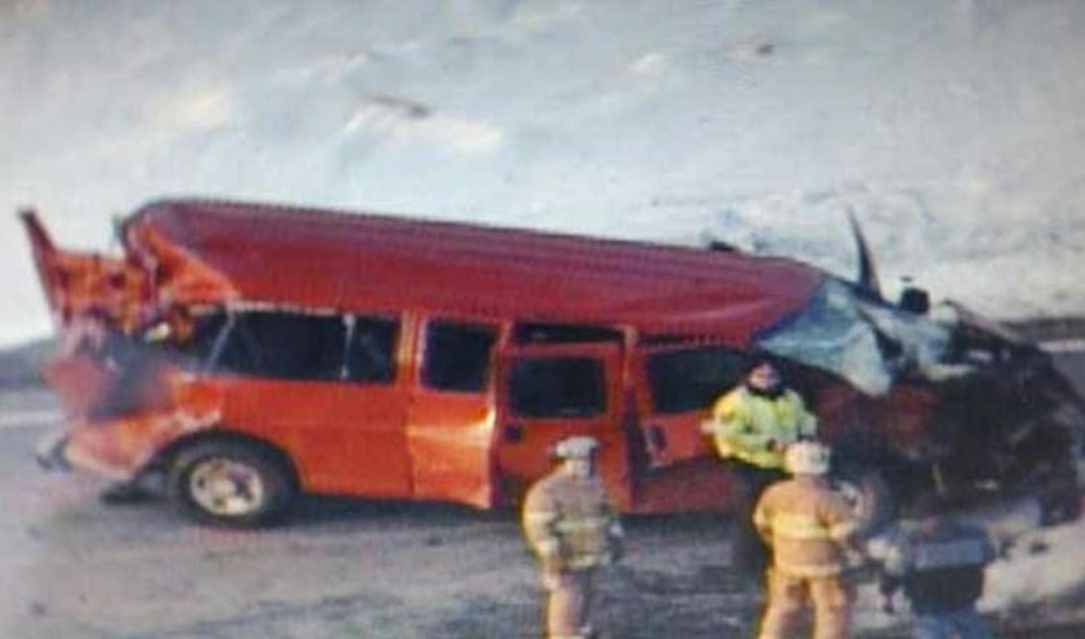 Authorities say seven schoolchildren and a driver suffered injuries after a school van collided with a semi in western Minnesota.