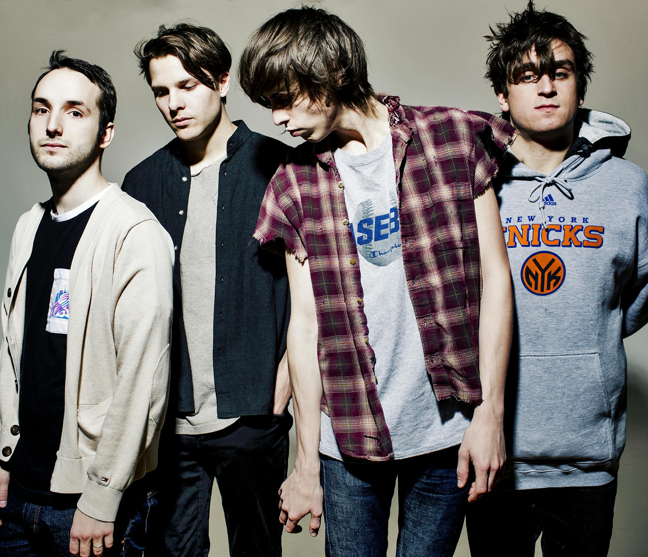 The band Howler photographed in downtown Minneapolis on 1-24-14. Max Petrek, Ian Nygaard, Jordan Gatesmith and Rory MacMurdo. credit: Cameron Wittig