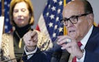 Former New York Mayor Rudy Giuliani, a lawyer for President Donald Trump, spoke during a news conference at the Republican National Committee headquar