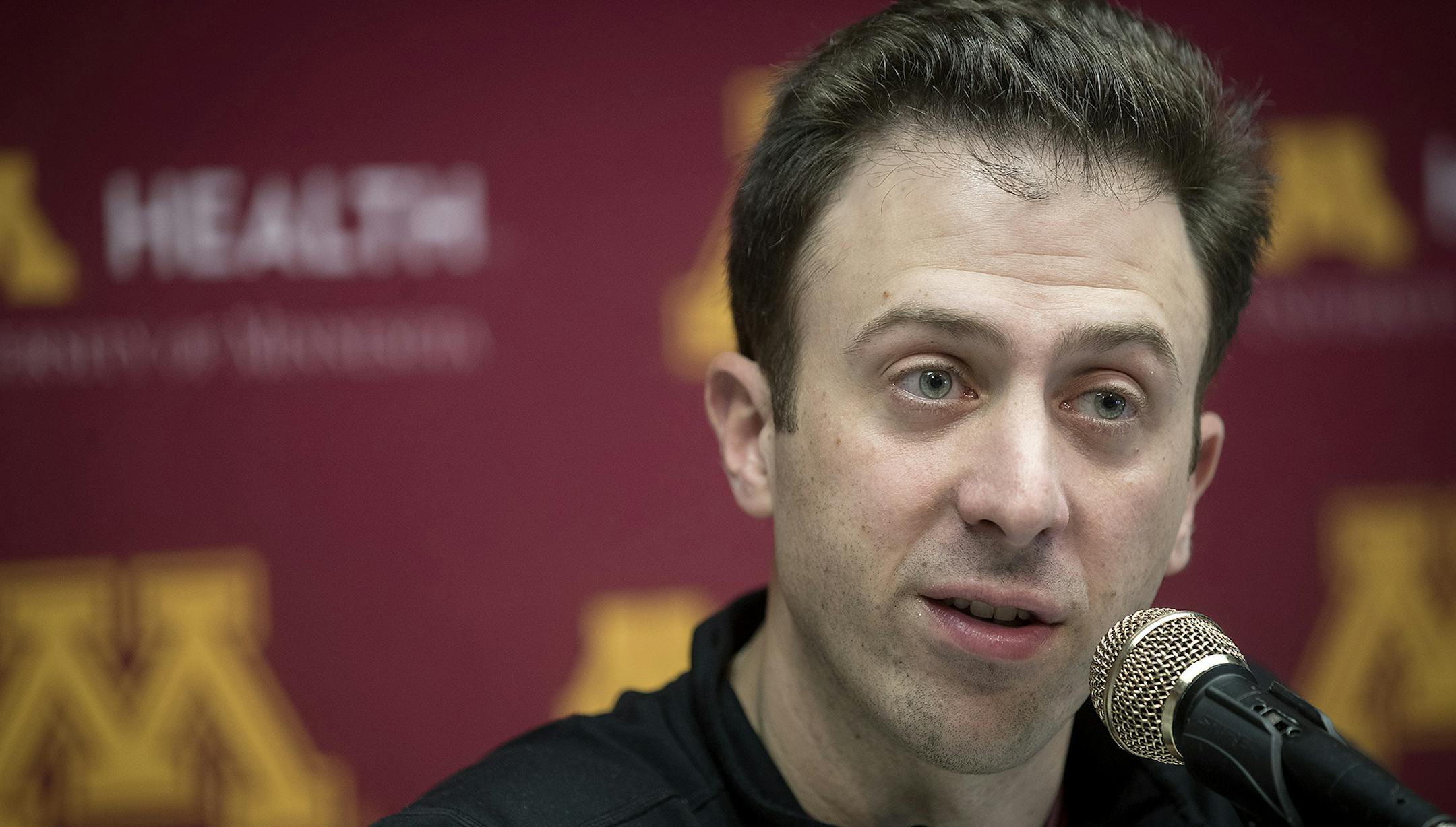 Minnesota;s Basketball Coach Richard Pitino met with the media before the Gophers headed for Milwaukee, Tuesday, March 15, 2017 at Williams Arena in Minneapolis, MN. ] ELIZABETH FLORES ï liz.flores@startribune.com