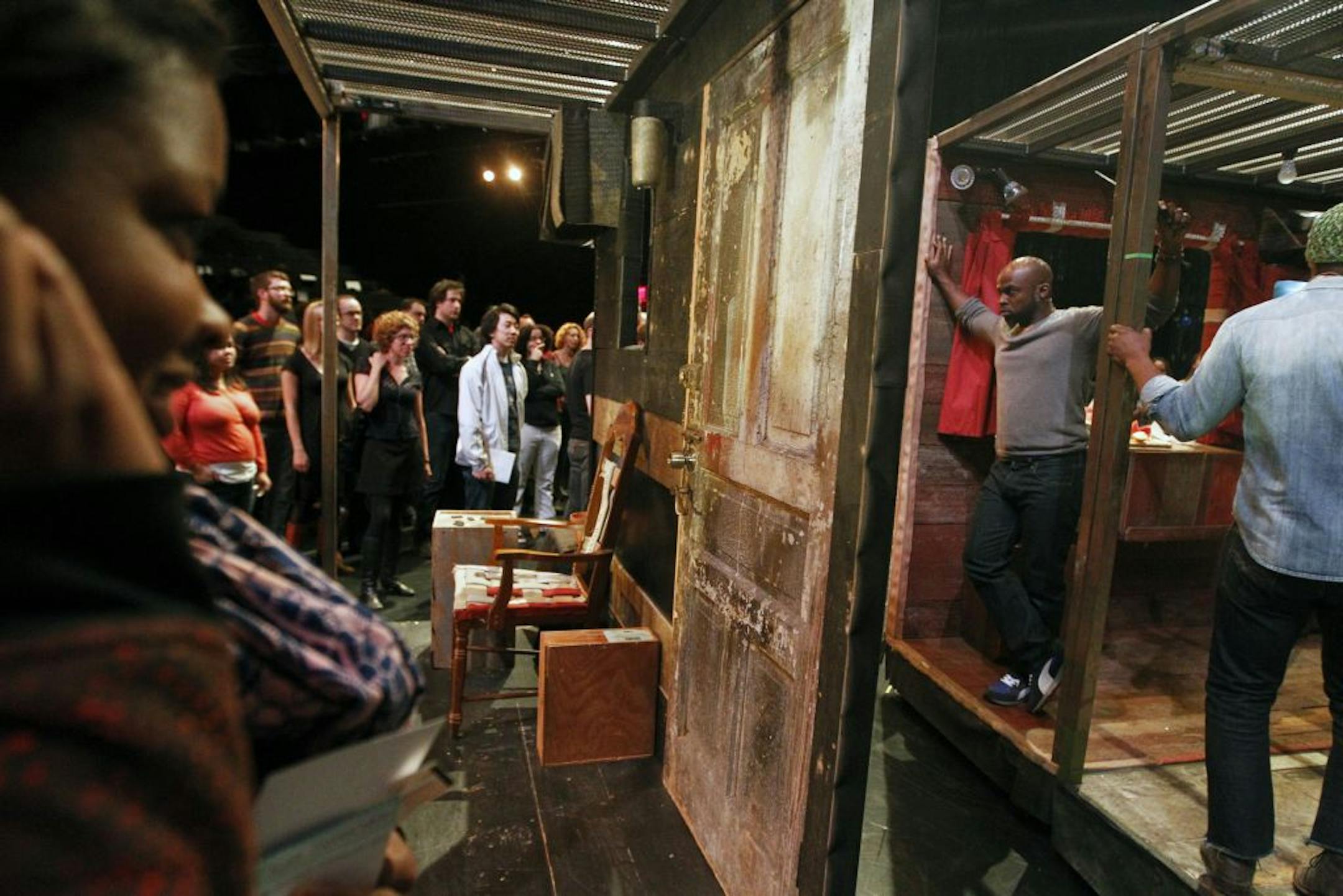At the performance of Marc Bamuthi Joseph/Living Word Project: red, black & Green: a blues in the McGuire Theater of the Walker, the audience members were invited to walk on stage to experience the first part of the show