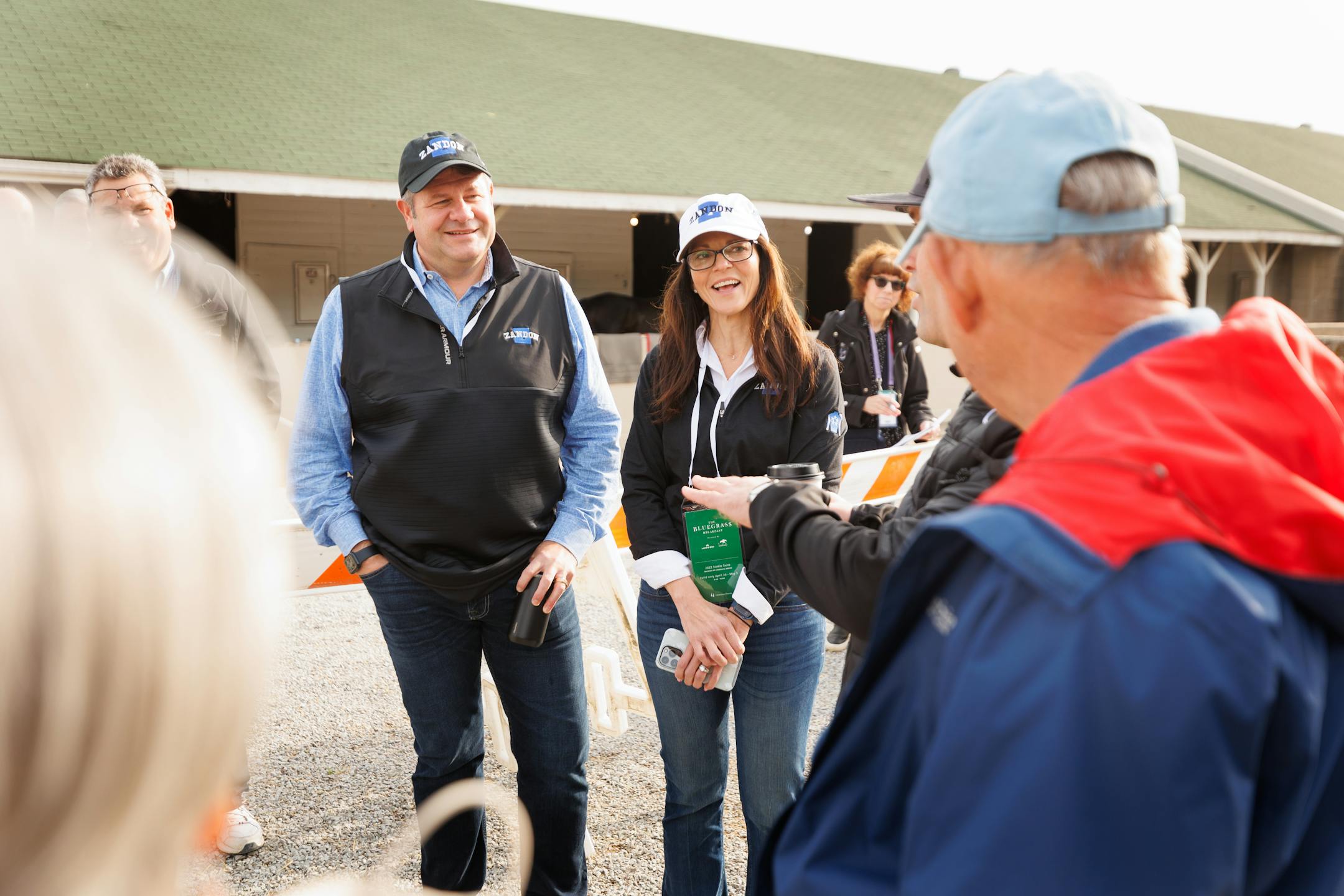 Jeff and Jill Drown at the Zandon barn at Churchill Downs.