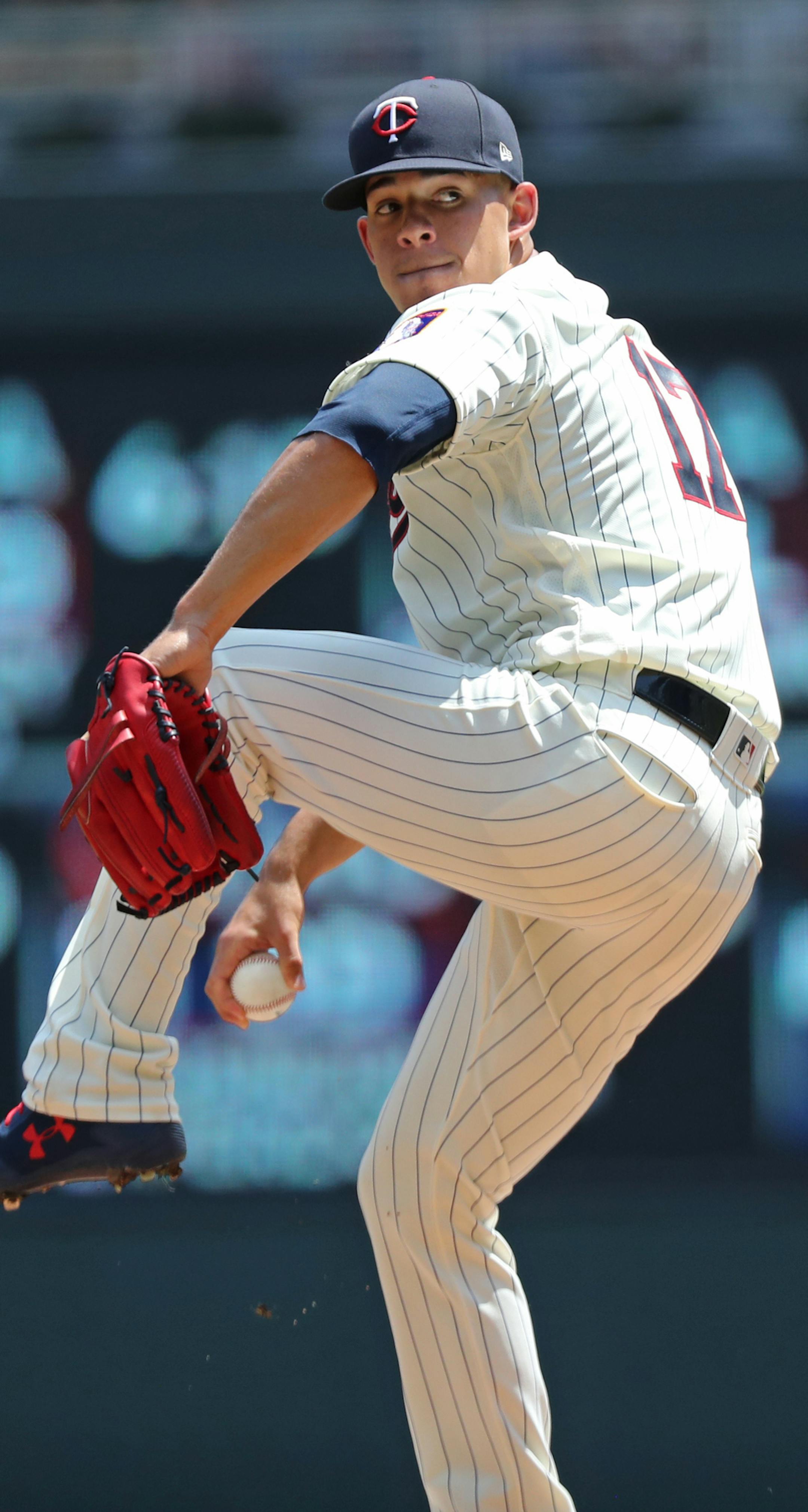 Twins pitcher Jose Berrios started off the team's game against the Tampa Bay Rays at Target Field. ] Shari L. Gross ï shari.gross@startribune.com Tampa Bay Rays at Minnesota Twins, Saturday, July 14, 2018.