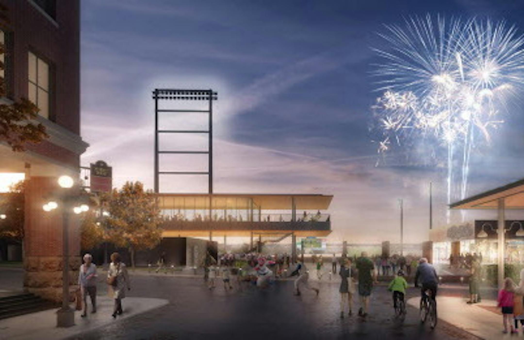 COURTESY CITY OF ST. PAUL. Lowertown Ballpark. It‚Äôs part of a report, called ‚ÄúProsper: Momentum is Building,‚Äù by a task force organized by St. Paul Mayor Chris Coleman for redeveloping several large vacant buildings in the city‚Äôs downtown