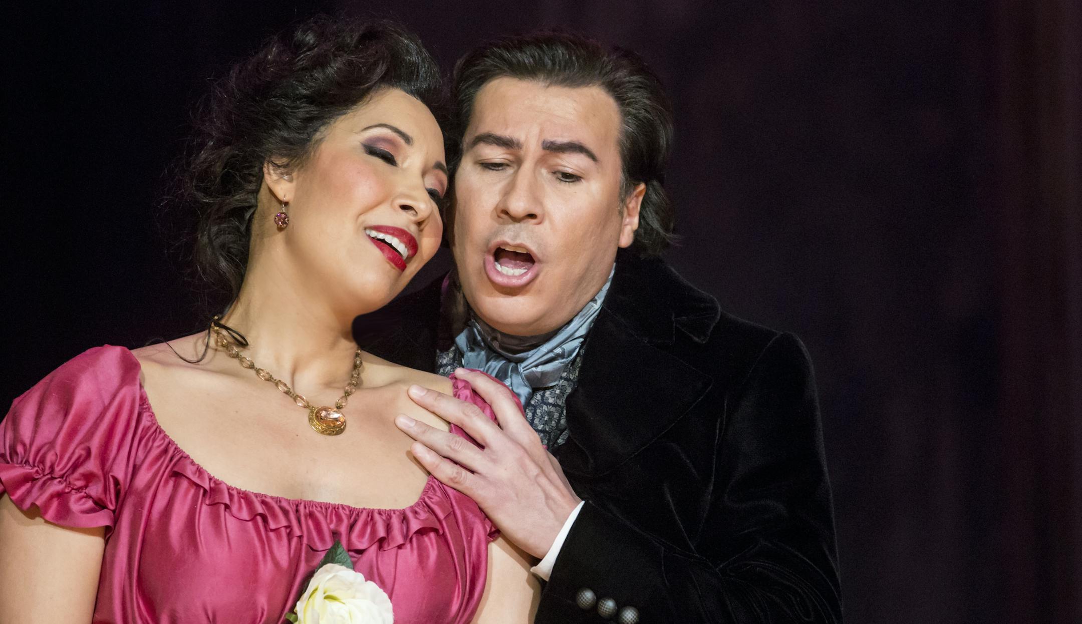 Nicole Cabell as Violetta Valéry and Jesús León as Alfredo Germont in Minnesota
Opera’s production of La Traviata.
Dan Norman photo