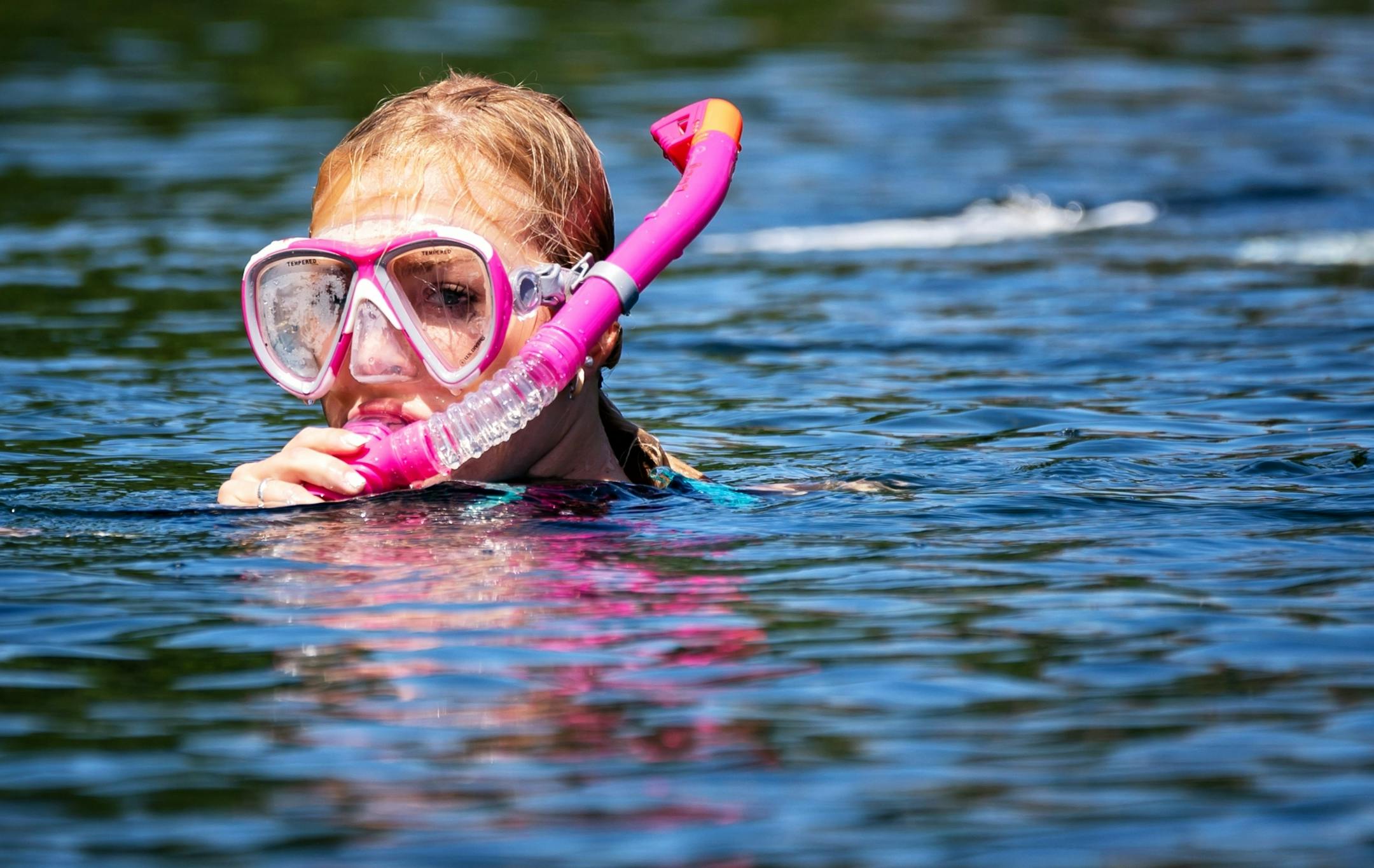 Greta Bragg searched for weevils in Christmas Lake.