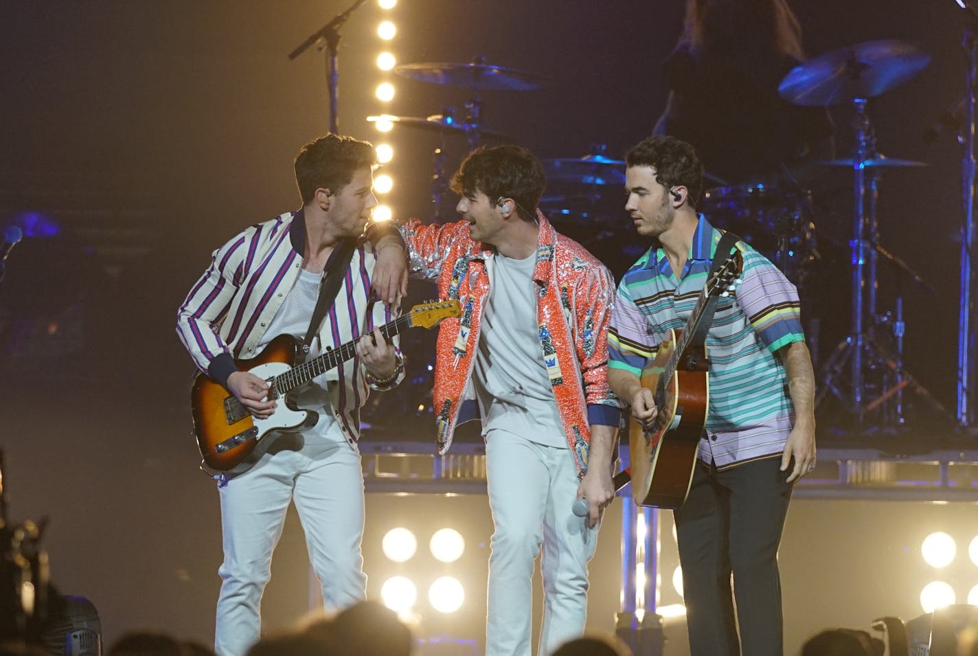 Nick, Joe and Kevin Jonas came together as the Jonas Brothers headlined at the Armory in Minneapolis as part of Final Four Festivities on Saturday night.