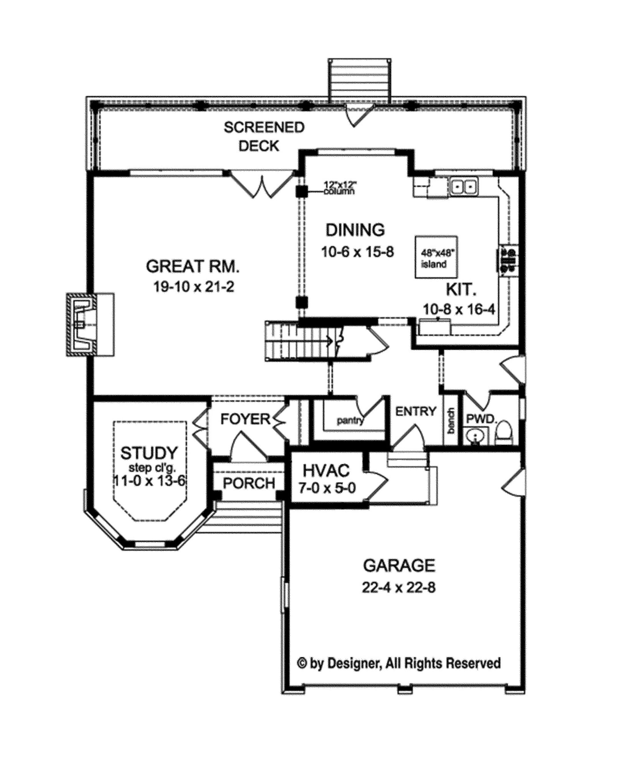 A turret gives this practical home curb appeal. Home plan for 012515 from eplans.