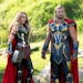 Who wore it better? Natalie Portman and Chris Hemsworth are both versions of the title character in “Thor: Love and Thunder.”