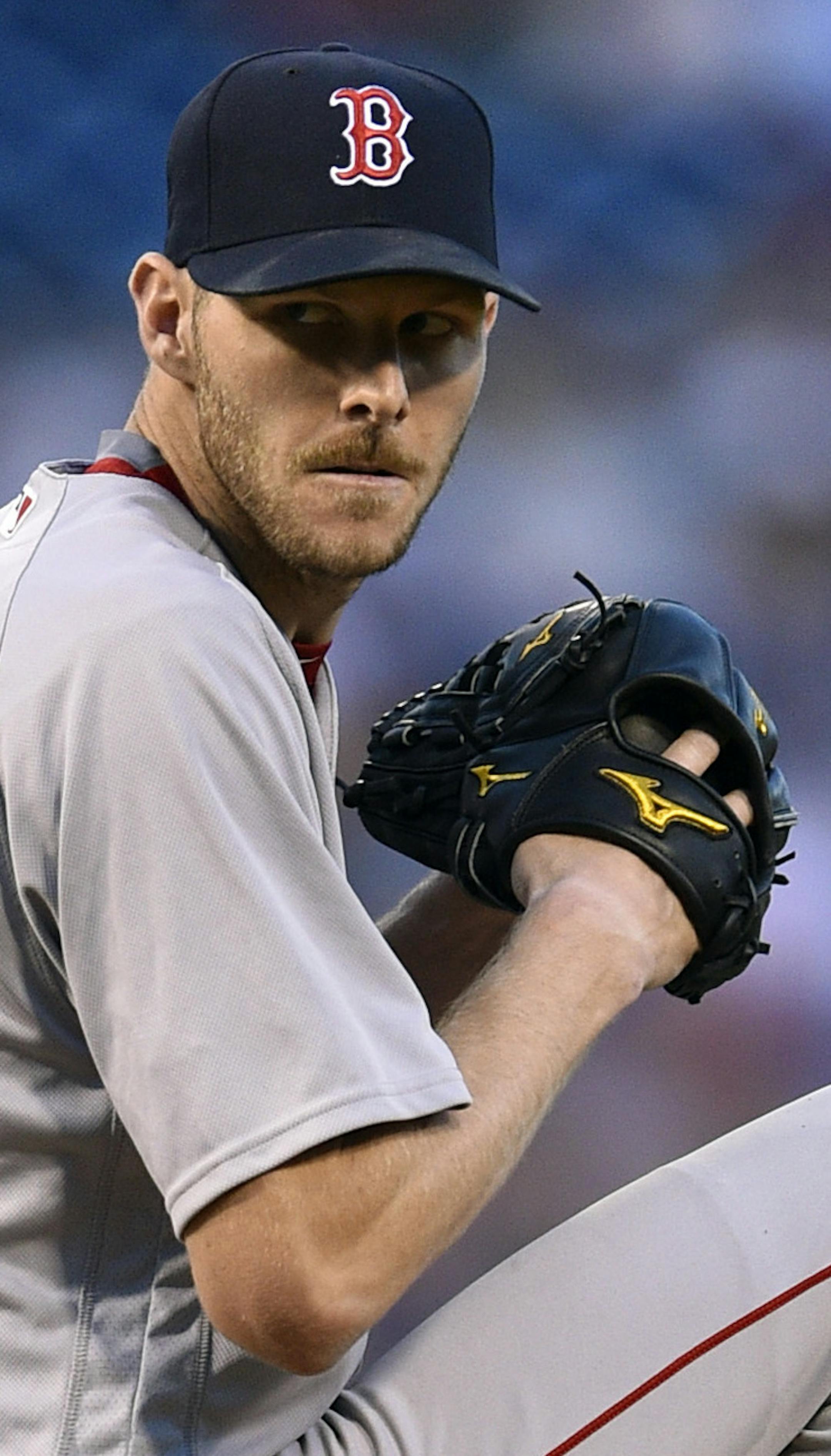 Boston Red Sox starting pitcher Chris Sale in action during a baseball game against the Philadelphia Phillies, Thursday, June 15, 2017, in Philadelphia. (AP Photo/Derik Hamilton)