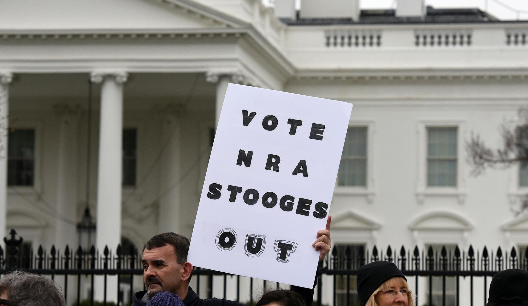 Students and activists protest against gun violence outside of the White House just days after 17 people were killed in a shooting at a south Florida high school on Monday, February 19, 2018 in Washington, D.C. (Olivier Douliery/Abaca Press/TNS) ORG XMIT: 1223979