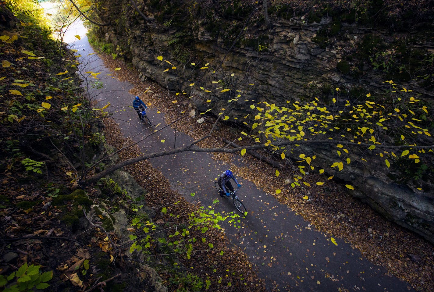 The 42-mile Root River State Trail winds through a string of quaint and picturesque rural communities in southeastern Minnesota.