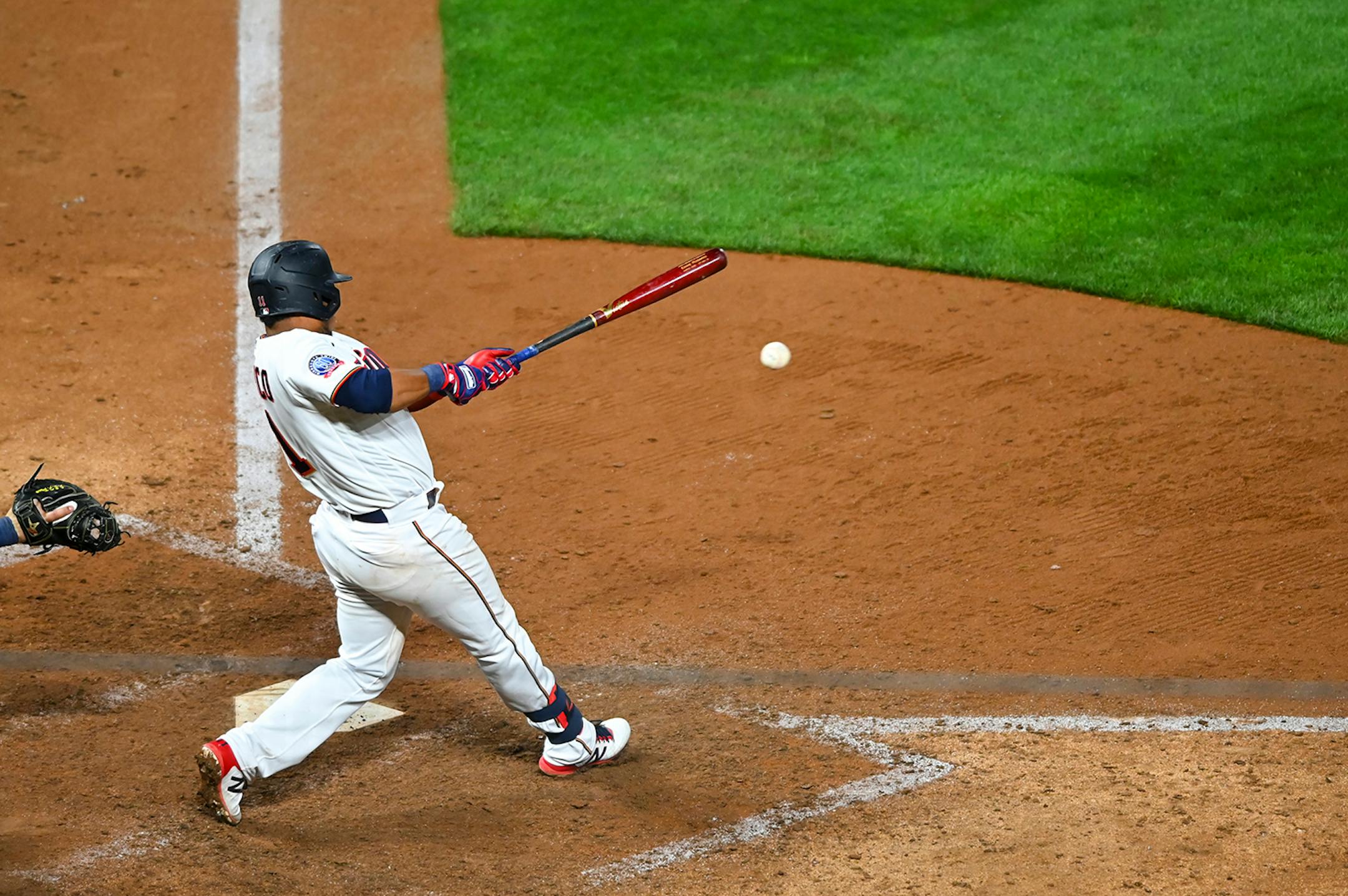 Minnesota Twins shortstop Jorge Polanco (11) hit an RBI single, bringing home pinch runner Byron Buxton to win the game 4-3 in the bottom of the 12th inning.