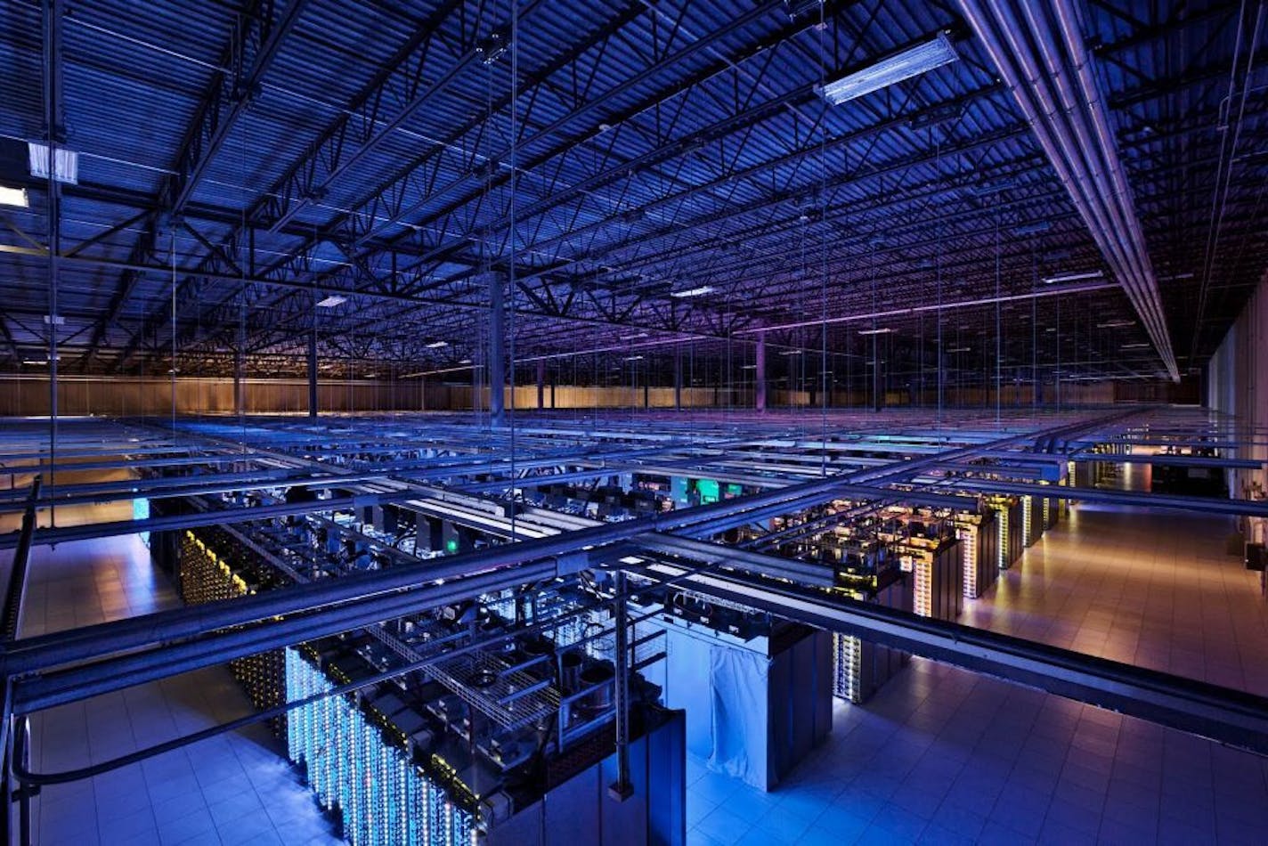 This undated photo provided by Google shows a Google data center in Hamina, Finland. The Washington Post is reporting Wednesday, Oct. 30, 2013, that the National Security Agency has secretly broken into the main communications links that connect Yahoo and Google data centers around the world. The Post cites documents obtained from former NSA contractor Edward Snowden and interviews with officials.