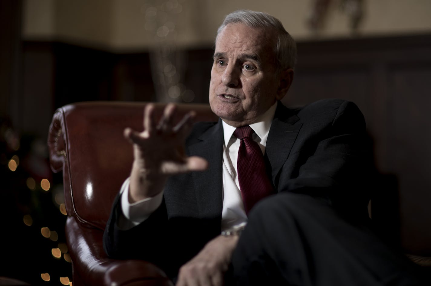 Minnesota Governor Mark Dayton photographed during an interview at the Minnesota Governor's Residence.