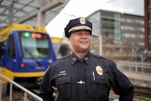 Eddie Frizell, new chief of the Metro Transit Police Department. ] GLEN STUBBE • glen.stubbe@startribune.com Tuesday, November 26, 2019