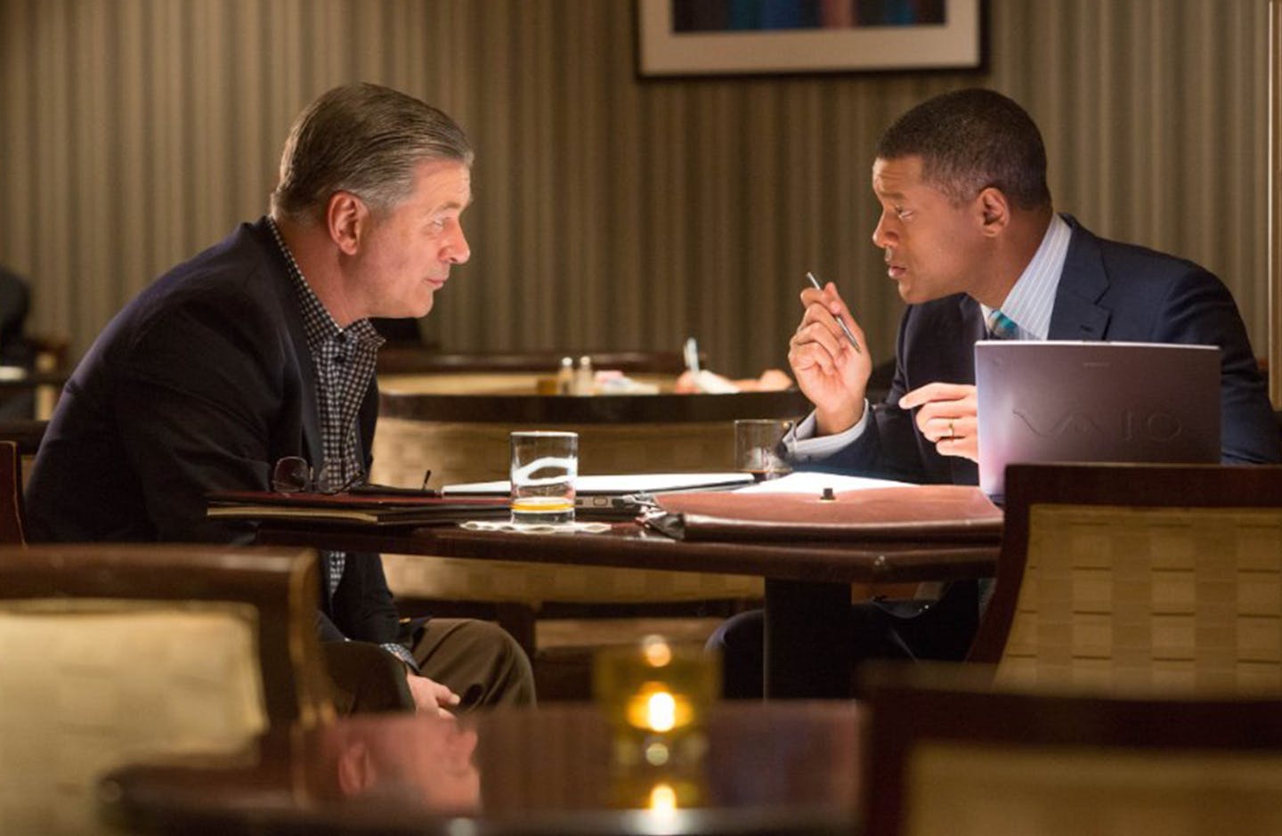 Will Smith and Alec Baldwin in "Concussion." (Melinda Sue Gordon/Columbia Pictures/TNS) ORG XMIT: 1177370