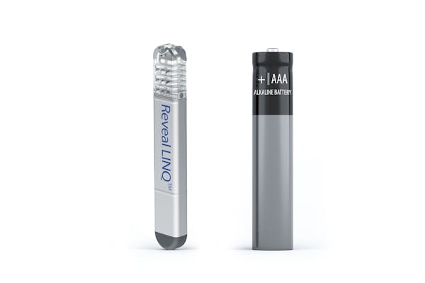 Medtronic's new implantable cardiac monitor is one-third the volume of a AAA battery.