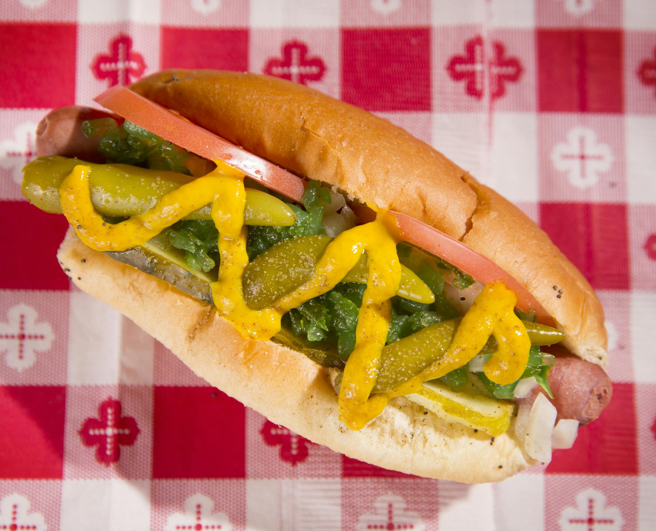 The Chicago style hotdog at The Bulldog N.E. on Hennepin Avenue in Minneapolis on Friday, January 23, 2015. ] LEILA NAVIDI leila.navidi@startribune.com /
